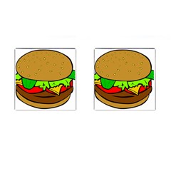 Hamburger-cheeseburger-fast-food Cufflinks (square) by 99art