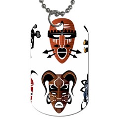 Tribal-masks-african-culture-set Dog Tag (two Sides) by 99art