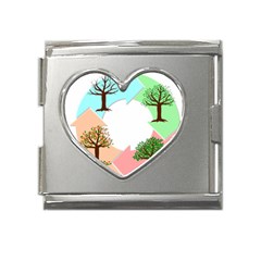 Seasons-of-the-year-year-tree Mega Link Heart Italian Charm (18mm) by 99art