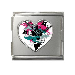 Japan Ninja-japanese-samurai-color- Mega Link Heart Italian Charm (18mm) by 99art