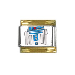 Technology-clip-art-r2d2 Gold Trim Italian Charm (9mm) by 99art