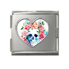 Day Of The Dead Skull Art Mega Link Heart Italian Charm (18mm) by 99art