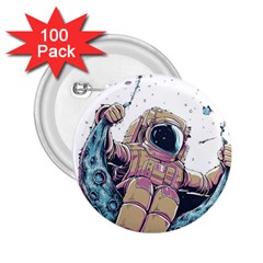 Drawing-astronaut 2 25  Buttons (100 Pack)  by 99art