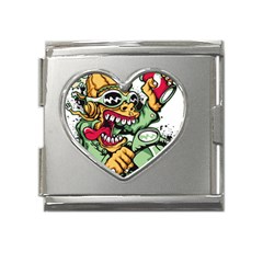 Scooter-motorcycle-graffiti Mega Link Heart Italian Charm (18mm) by 99art