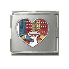 Amsterdam Graphic Design Poster Illustration Mega Link Heart Italian Charm (18mm) by 99art