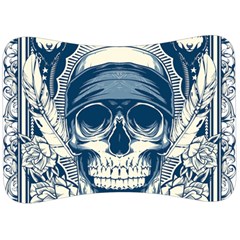 Skull Drawing Velour Seat Head Rest Cushion by 99art