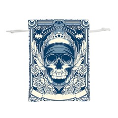 Skull Drawing Lightweight Drawstring Pouch (l) by 99art