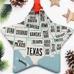 Black White Usa Map States Star Ornament (two Sides) by B30l