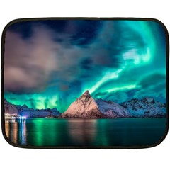 Amazing Aurora Borealis Colors Two Sides Fleece Blanket (mini) by B30l