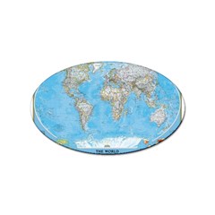 Blue White And Green World Map National Geographic Sticker (oval) by B30l