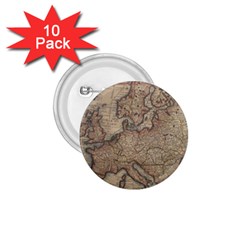 Old Vintage Classic Map Of Europe 1 75  Buttons (10 Pack) by B30l