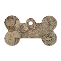 Old Vintage Classic Map Of Europe Dog Tag Bone (one Side) by B30l