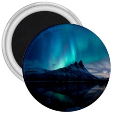 Aurora Borealis Mountain Reflection 3  Magnets by B30l