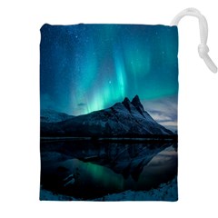 Aurora Borealis Mountain Reflection Drawstring Pouch (4xl) by B30l