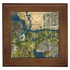 Map Illustration Gta Framed Tile by B30l