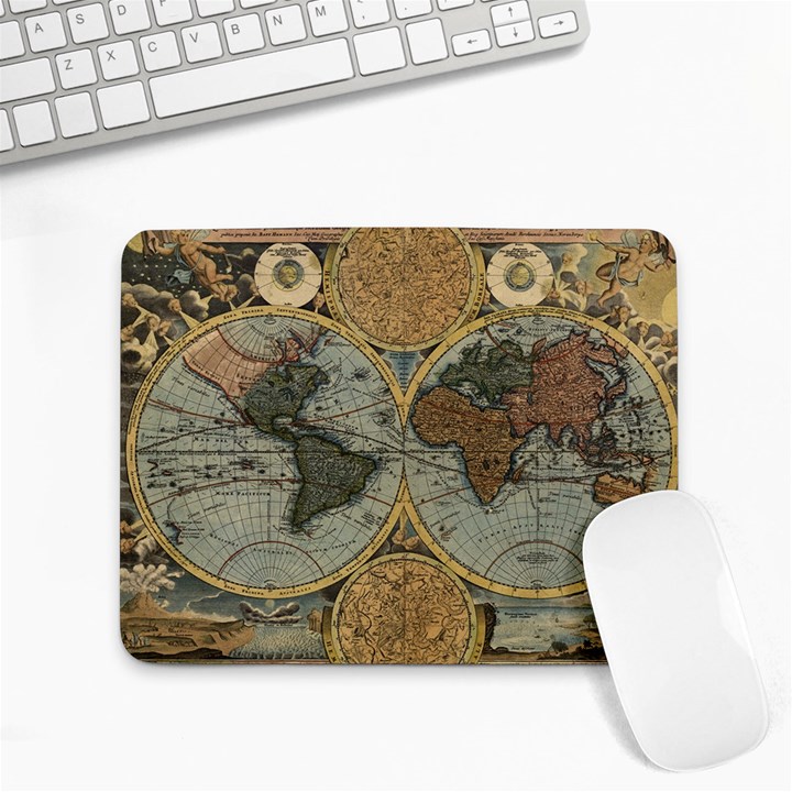 Vintage World Map Travel Geography Small Mousepad