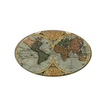 Vintage World Map Travel Geography Sticker (Oval) Front