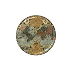 Vintage World Map Travel Geography Hat Clip Ball Marker (4 Pack) by B30l