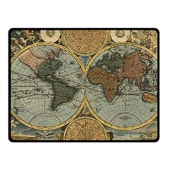 Vintage World Map Travel Geography Fleece Blanket (small) by B30l