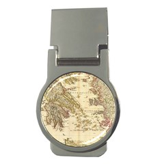 Map Of Greece Archipelago Money Clips (round)  by B30l