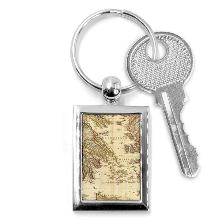 Map Of Greece Archipelago Key Chain (Rectangle)