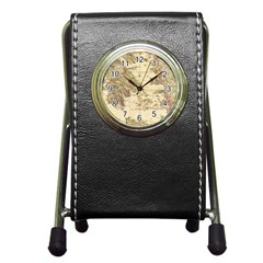 Map Of Greece Archipelago Pen Holder Desk Clock by B30l