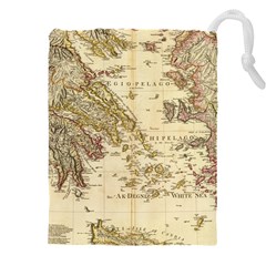 Map Of Greece Archipelago Drawstring Pouch (4xl) by B30l