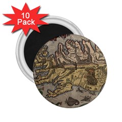 Iceland Cartography Map Renaissance 2 25  Magnets (10 Pack)  by B30l