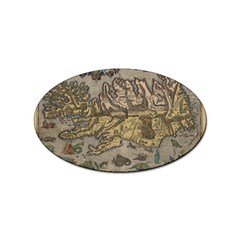 Iceland Cartography Map Renaissance Sticker Oval (10 Pack) by B30l