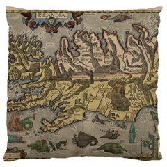 Iceland Cartography Map Renaissance Standard Premium Plush Fleece Cushion Case (two Sides) by B30l