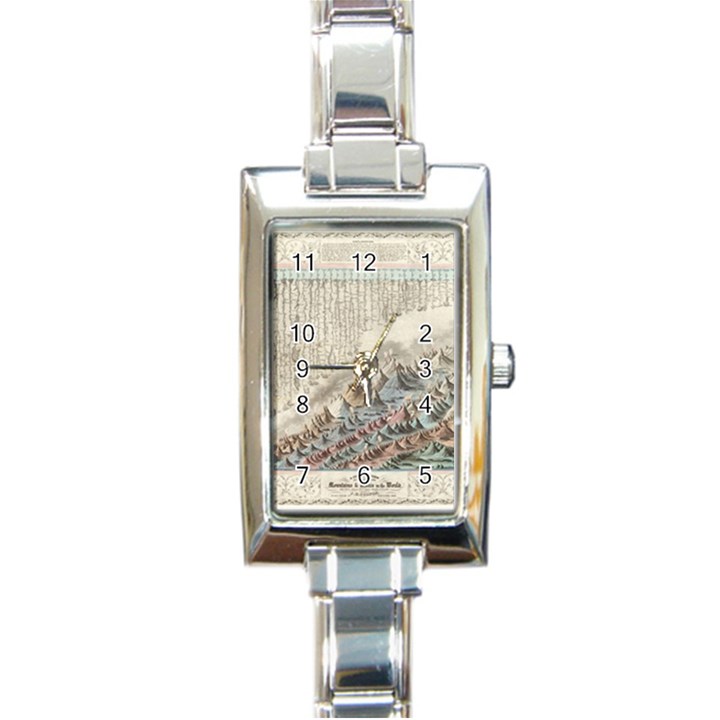 Mountain View Mountain Top Infographics Map Rectangle Italian Charm Watch