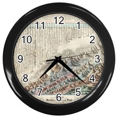 Mountain View Mountain Top Infographics Map Wall Clock (black) by B30l