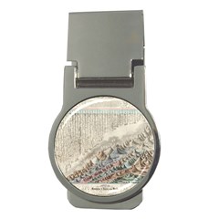 Mountain View Mountain Top Infographics Map Money Clips (round)  by B30l