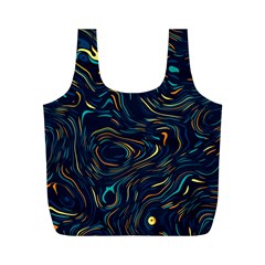 Colorful Abstract Pattern Creative Colorful Line Linear Background Full Print Recycle Bag (m) by B30l