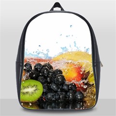 Variety Of Fruit Water Berry Food Splash Kiwi Grape School Bag (xl) by B30l