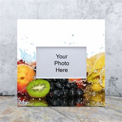 Variety Of Fruit Water Berry Food Splash Kiwi Grape White Box Photo Frame 4  X 6  by B30l