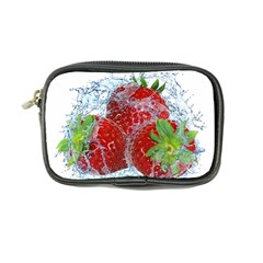 Red Strawberries Water Squirt Strawberry Fresh Splash Drops Coin Purse by B30l