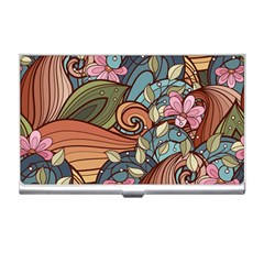 Multicolored Flower Decor Flowers Patterns Leaves Colorful Business Card Holder by B30l