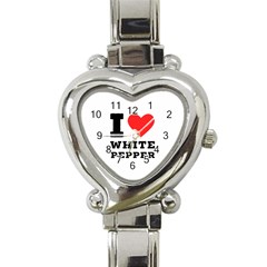 I Love White Pepper Heart Italian Charm Watch by ilovewhateva