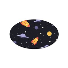 Cosmos Rockets Spaceships Ufos Sticker (oval) by Cowasu