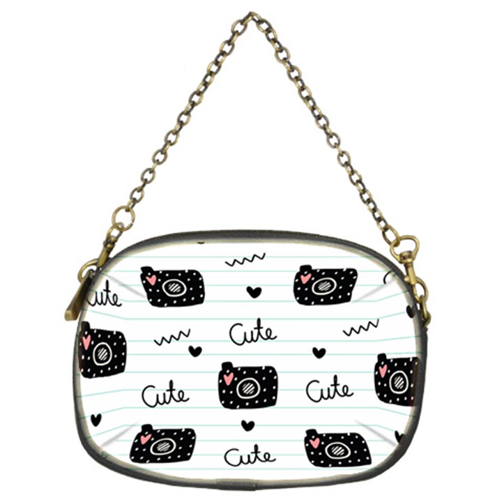 Cute Cameras Doodles Hand Drawn Chain Purse (Two Sides)