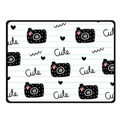 Cute Cameras Doodles Hand Drawn Fleece Blanket (small) by Cowasu