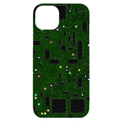 Circuit Board Conductor Tracks Iphone 14 Plus Black Uv Print Case by Cowasu