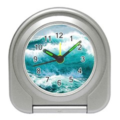 Ai Generated Waves Ocean Sea Tsunami Nautical Blue Sea Travel Alarm Clock by Cowasu