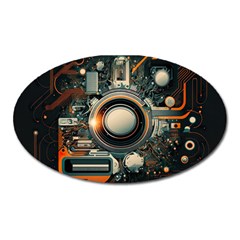 Illustrations Technology Robot Internet Processor Oval Magnet by Cowasu