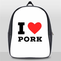 I Love Pork  School Bag (large) by ilovewhateva