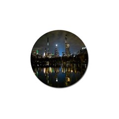 New York Night Central Park Skyscrapers Skyline Golf Ball Marker by Cowasu