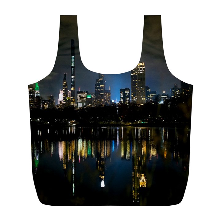 New York Night Central Park Skyscrapers Skyline Full Print Recycle Bag (L)