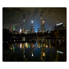 New York Night Central Park Skyscrapers Skyline Two Sides Premium Plush Fleece Blanket (small) by Cowasu