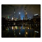 New York Night Central Park Skyscrapers Skyline Two Sides Premium Plush Fleece Blanket (Small) 50 x40  Blanket Front